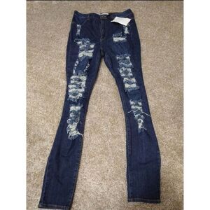 AP Blue by Alphrodite Jeans Womens 15/32W Rip destroyed skinny high waist Denim